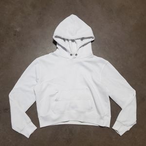 White Perfect Crop SWS Active Hoodie Long Sleeve